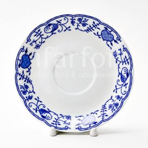 Блюдце бульонное Луковичный узор. Синий лук Натали низкая