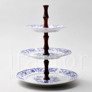 Этажерка трёхярусная Луковичный узор. Синий лук Натали