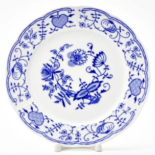 Тарелка мелкая Луковичный узор. Синий лук