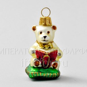 Елочная игрушка Мишка Тедди. Мишка Тедди с книгой 50 мм.