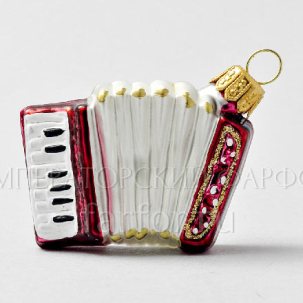 Елочная игрушка Музыкальные инструменты. Аккордеон 60 мм.