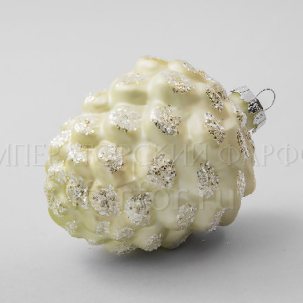 Елочная игрушка Шишка серебристая