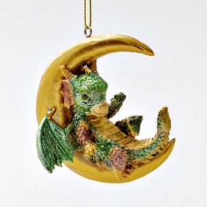 Елочная игрушка Дракончик на месяце 1