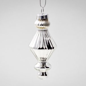 Елочная игрушка Веретено 4 Серебрянное