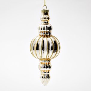 Елочная игрушка Веретено золотистое