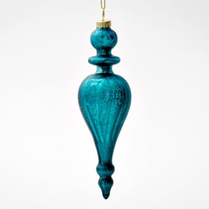 Елочная игрушка Веретено бирюзовое матовое