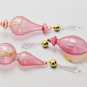 Набор елочных игрушек в подарочной коробке Розовый Веретено