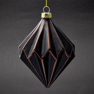 Елочная игрушка Ромб многогранный черный 1 80 x 120 мм.