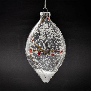 Елочная игрушка Конус Заснеженные ягоды 80 x 155 мм.