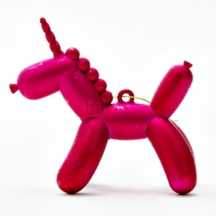 Елочная игрушка Единорог красный