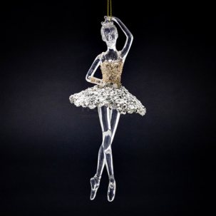 Елочная игрушка Балерина в белом платье 2