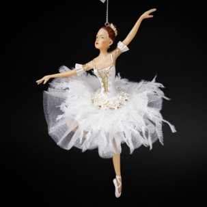 Елочная игрушка Балерина в белом платье 1