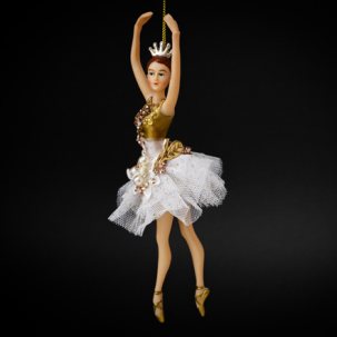 Елочная игрушка Балерина в жемчужном платье 1