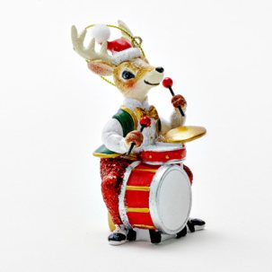 Елочная игрушка Олень с барабаном
