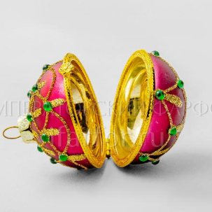 Елочная игрушка Шкатулка в форме Шара Красная