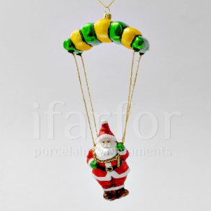 Елочная игрушка Дед Мороз на парашюте