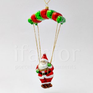 Елочная игрушка Дед Мороз на парашюте