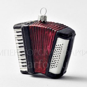Елочная игрушка Музыкальные инструменты. Аккордеон 85 x 80 мм.
