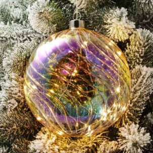 Елочная игрушка Светящийся жемчужный шар 15LED