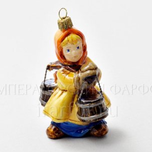 Елочная игрушка Девочка с ведрами 58 x 103 мм.