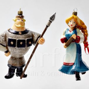 Набор елочных игрушек в подарочной коробке Добрыня и Настасья 231 x 231 x 122 мм.