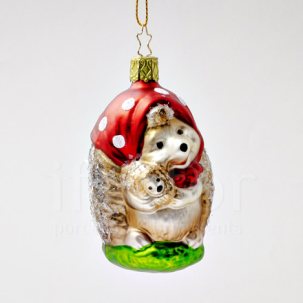 Елочная игрушка Ежиха с ежонком