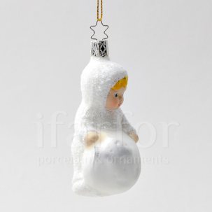 Елочная игрушка Детские игры на снегу. Мой первый снеговик