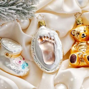 Набор елочных игрушек Следочек, медвежонок, пинетка 1/3