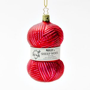 Елочная игрушка Пряжа красная