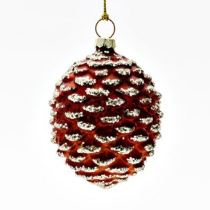Елочная игрушка Шишка красная