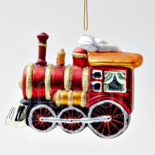 Елочная игрушка Паровоз Красный