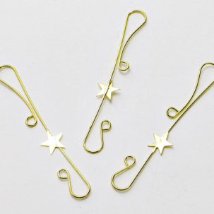 Крючки двойные со звездой для елочных игрушек Золотой Крючки двойные со звездой 18шт