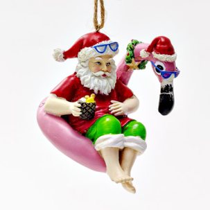 Елочная игрушка Дед Мороз на пляже 1