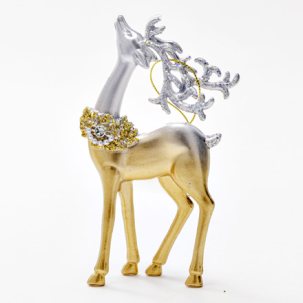 Елочная игрушка Олень с серебряными рогами