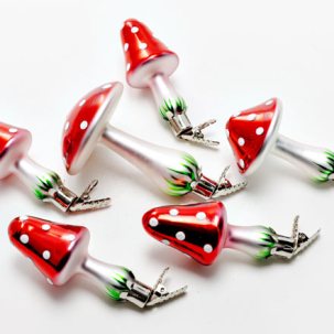 Набор елочных игрушек Грибы. Мухомор на прищепке