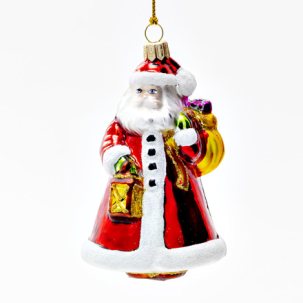 Елочная игрушка Дед Мороз с мешком и фонарем