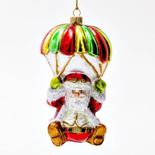 Елочная игрушка Дед Мороз на парашюте
