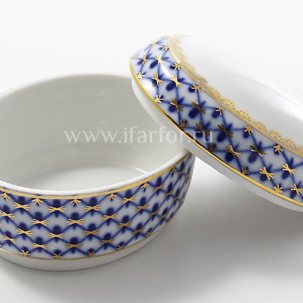 Туалетная коробочка Кобальтовая сетка Овальная