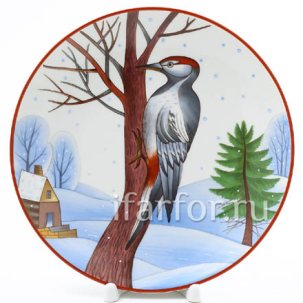Тарелка декоративная Пестрый дятел
