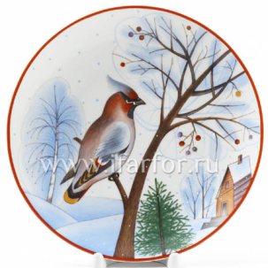 Тарелка декоративная Январский свиристель