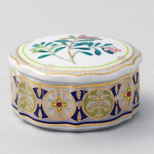 Шкатулка малая Цветы и ягоды России. Брусника поспела Круглая