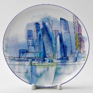 Тарелка декоративная Москва. Москва-Сити 195 мм.