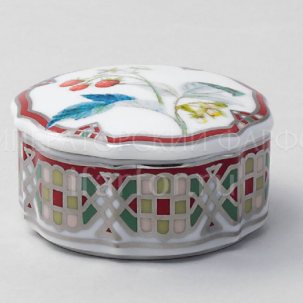 Шкатулка малая Цветы и ягоды России. Сладкая малина Круглая