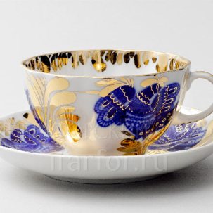 Чашка с блюдцем чайная Золотой сад 1/2 Тюльпан