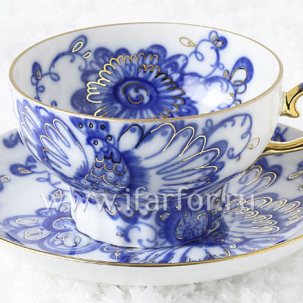 Чашка с блюдцем чайная Поющий сад 1/2 Шатровая