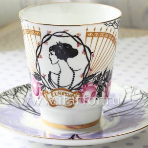 Чашка с блюдцем Посвящение Анне Андреевне 1/2 Майская