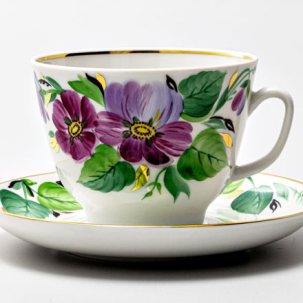 Чашка с блюдцем чайная Надежда 1 1/2 Подарочная