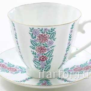 Чашка с блюдцем чайный Маргаритки 1/2 Гвоздика