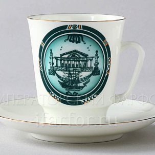 Чашка с блюдцем кофейная Виды Санкт-Петербурга 3 1/2 Майская