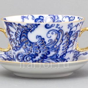 Чашка с блюдцем бульонная Поющий сад 1/2 Молодежная